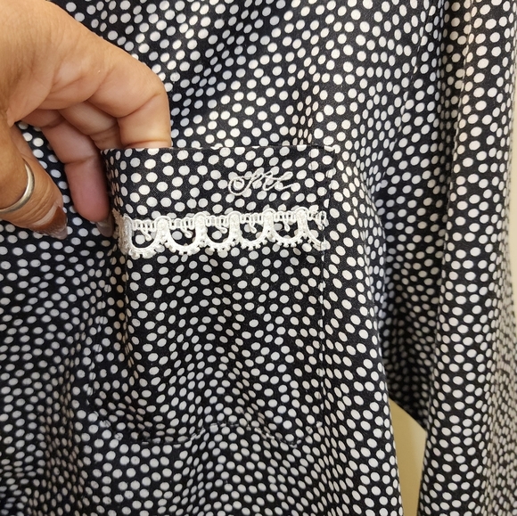 ME Makeover Essentials Black and White Casual Button Down Pajama Shirt Size L - Picture 3 of 12